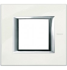 Axolute декоративные накладки прямоугольной формы, лакированные, цвет фарфор, на 2 модуля  HA4802BG  Legrand