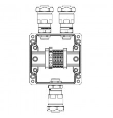 Коробка клеммная Ex из GRP; 1Ex e IIC T5 Gb IP66; Клеммы 4 кв.мм - 5шт.; А,C: ввод D10,5-18мм под небронир-ный кабель в металлорукаве Dt20мм. Ni -3