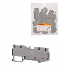 Зажим клеммный безвинтовой ЗКБ быстрого зажима 4 вывода 2,5 мм2 24А серый (Ph-C PT 2,5-QUATTRO)  SQ0822-0164  TDM