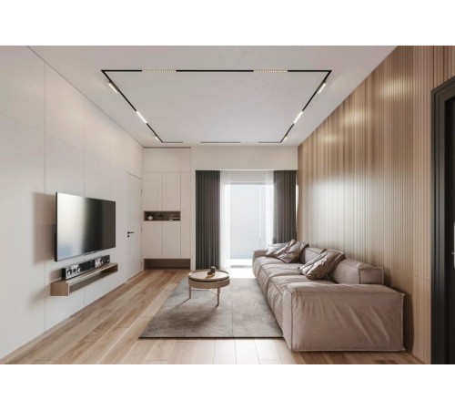 TR2022-BK Профиль-трек SMART ONE, для натяжных потолков, 2 м, алюминий, черный  TR2022-BK  DENKIRS