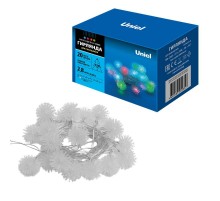 Гирлянда светодиодная  "Шарики" с контроллером  ULD-S0280-020/DTA RGB IP20 BALLS   20 диодов, 2,8 м, RGB, IP20, шнур прозр..  07921  Uniel