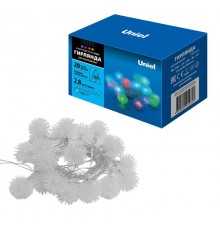 Гирлянда светодиодная  "Шарики" с контроллером  ULD-S0280-020/DTA RGB IP20 BALLS   20 диодов, 2,8 м, RGB, IP20, шнур прозр..  07921  Uniel