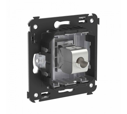 Компьютерная розетка RJ-45 без шторки в стену, кат.6А одинарная экранированная, "Avanti", "Закаленная сталь"  4404773  DKC