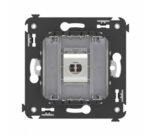 Компьютерная розетка RJ-45 без шторки в стену, кат.6А одинарная экранированная, "Avanti", "Закаленная сталь"  4404773  DKC