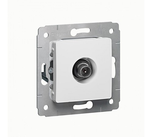 Cariva Белый Розетка TV проходная 14 дБ, 4-2150 МГц  773680  Legrand