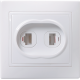 КВАРТА белый Розетка 2-местная телефонная РТ12-КБ  ETK20-K01-DM  IEK