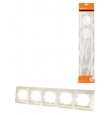 Рамка 5-ти постовая горизонтальная перламутр "Лама"  SQ1815-0837  TDM