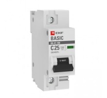 Выключатель автоматический однополюсный 1P 25А (C) 10kA ВА 47-100 EKF Basic  mcb47100-1-25C-bas  EKF