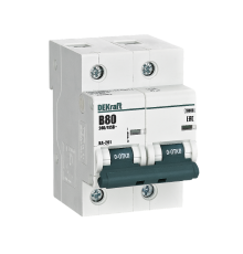 Автоматический выключатель 2Р 80А х-ка B ВА-201 10кА  13038DEK  DEKraft