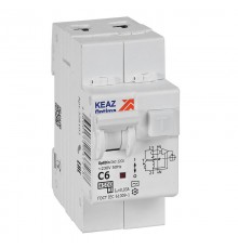 Выключатель автоматический дифференциального тока OptiDin D63-22C6-AC-У3 (2P, C6, 30mA, 4,5кА)  328103  КЭАЗ