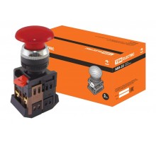 Кнопка AEА-22 "Грибок" красный d22мм 1з+1р   SQ0704-0015  TDM