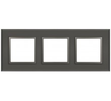 Рамка для розеток и выключателей Elegance 14-5103-16 на 3 поста, стекло, титан  Б0065837  ЭРА