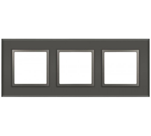 Рамка для розеток и выключателей Elegance 14-5103-16 на 3 поста, стекло, титан  Б0065837  ЭРА