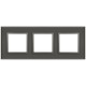 Рамка для розеток и выключателей Elegance 14-5103-16 на 3 поста, стекло, титан  Б0065837  ЭРА