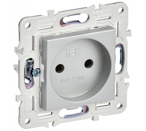 SKANDY Розетка без з/к/ш 10А SK-R02S серебряный  SK-R10-10-K23  IEK