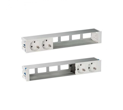 Simon S400 Двухсторонний Врезной розеточный блок с крышкой и мет. вводом, 4x2P+E, 8 пустых модулей, черный,S400  47602000-138  Simon