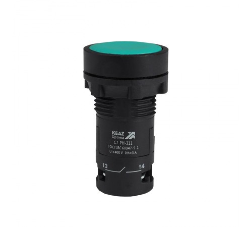 Кнопка с фиксацией OptiSignal Compact D22 C7-PH-311 зеленая 1НО+1НЗ XB7NH35  362069  КЭАЗ