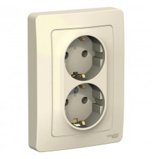 Blanca Молочный С/У Розетка 2-ая с заземлением без шторок, 16А, 250В  BLNRS001022  SE