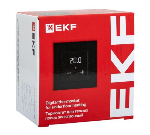 Термостат для теплых полов электронный черный 16 A 230В EKF  ett-10b  EKF