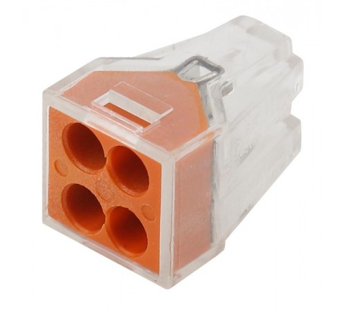 Строительно-монтажная клемма СМК NO-222-19 модель 104 4 отверстия 1.0-2.5мм2 (уп.100шт.)  Б0033393  ЭРА