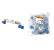 Шина "N" нулевая 6х9мм на двух угл. изоляторах 14 групп инд. стикер  SQ0801-0135  TDM