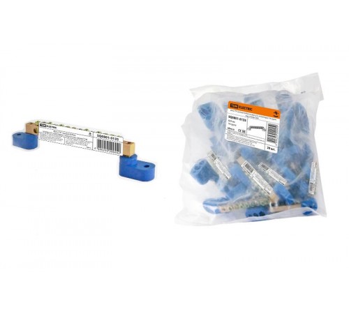 Шина "N" нулевая 6х9мм на двух угл. изоляторах 14 групп инд. стикер  SQ0801-0135  TDM