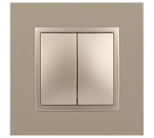 14-1106-04 Переключатель двойной, 10АХ-250В, IP20, Эра Elegance, шампань  Б0034246  ЭРА