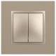 14-1106-04 Переключатель двойной, 10АХ-250В, IP20, Эра Elegance, шампань  Б0034246  ЭРА