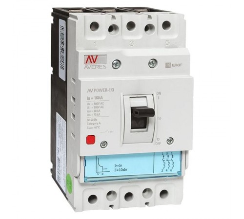 Выключатель автоматический AV POWER-1/3 160А 80kA TR AVERES  mccb-13-160H-TR-av  EKF