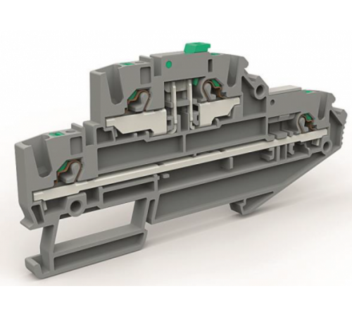 Двухуровневая клемма с размыкателем на 2,5 кв.мм  ZEFDS210GR  DKC