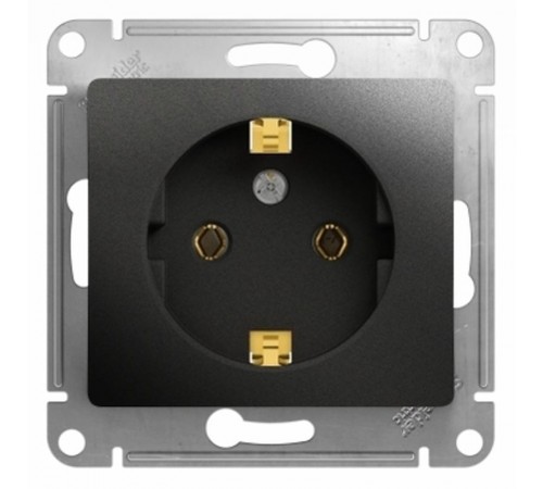 Glossa Антрацит Розетка с заземлением, 16А  GSL000743  SE