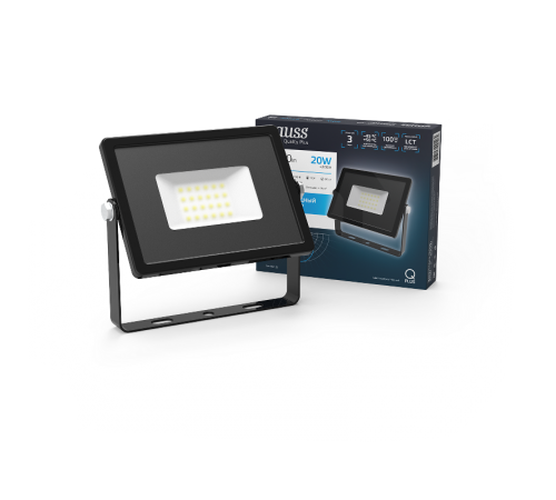 Прожектор светодиодный Qplus 20W 1800lm IP65 6500К черный   613511320  Gauss