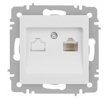 Розетка Intro Accent 6-303-01М информационная RJ45, IP20, СУ, белый матовый  Б0063625  Intro