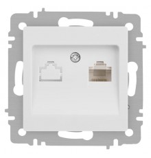 Розетка Intro Accent 6-303-01М информационная RJ45, IP20, СУ, белый матовый  Б0063625  Intro