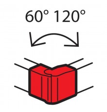 Внешний изменяемый угол - от 60° до 120° - для кабель-каналов Metra 100x50  638032  Legrand