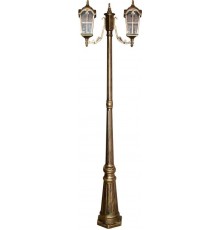 Светильник садово-парковый PL109 2*60W 230V E27 560*150*2020мм черное золото, (столб 2M)  11301  FERON