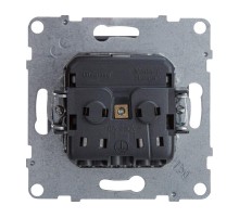 SUNO Силовая розетка 2К+З 16А 250В с защитными шторками.Безвинтовые зажимы. Цвет "Алюминий"  721320  Legrand