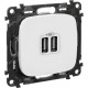 Valena ALLURE Белый Розетка 2-ая USB 240В/5В 1500мА (с лицевой панелью)  754995  Legrand