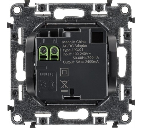 Valena ALLURE Белый Розетка 2-ая USB 240В/5В 1500мА (с лицевой панелью)  754995  Legrand