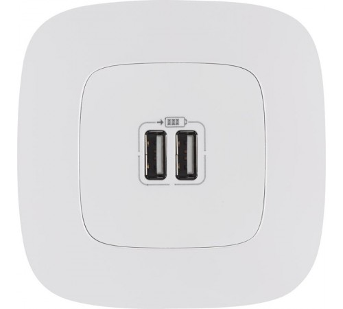 Valena ALLURE Белый Розетка 2-ая USB 240В/5В 1500мА (с лицевой панелью)  754995  Legrand