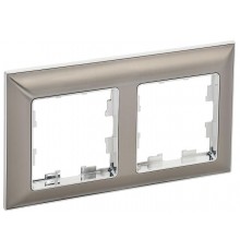 BRITE Рамка 2-ая РУ-2-Бр хром/никель  BR-M22-12-4-K23  IEK