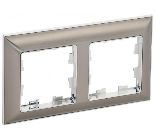 BRITE Рамка 2-ая РУ-2-Бр хром/никель  BR-M22-12-4-K23  IEK