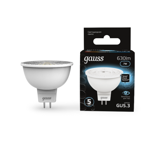 Лампа светодиодная LED 7Вт GU5.3 220В 4100К MR16  101505207  Gauss