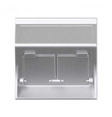 Simon CIMA 500 Адаптер для 2 шт RJ-45 CJ545.., CJ645.., CJ6A45F + MD67, наклон, крышки, 50х50мм, 500CIMA, алюминий  50000086-033  Simon