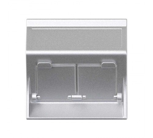 Simon CIMA 500 Адаптер для 2 шт RJ-45 CJ545.., CJ645.., CJ6A45F + MD67, наклон, крышки, 50х50мм, 500CIMA, алюминий  50000086-033  Simon