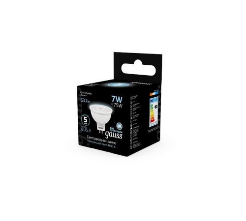 Лампа светодиодная LED 7Вт GU5.3 220В 4100К MR16  101505207  Gauss