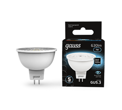 Лампа светодиодная LED 7Вт GU5.3 220В 4100К MR16  101505207  Gauss