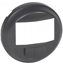 Клавиша одинарная нажимная (кнопка) для выкл-ля/кнопки символ "звонок" пластик алюминий матовая IP20 с полем д/мар-ки Gira System 55  067926  GIRA