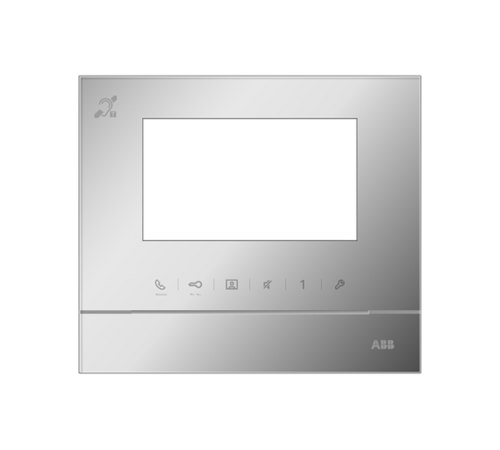 Рамка для абонентского устройства 4,3, серебристый глянцевый, с символом индукционной петли  2TMA070130S0012  ABB