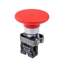 Кнопка грибовидная без фиксации, 1NC, красный, O60 мм, мет. MTB2-BRZ124  58176  ОВЕН